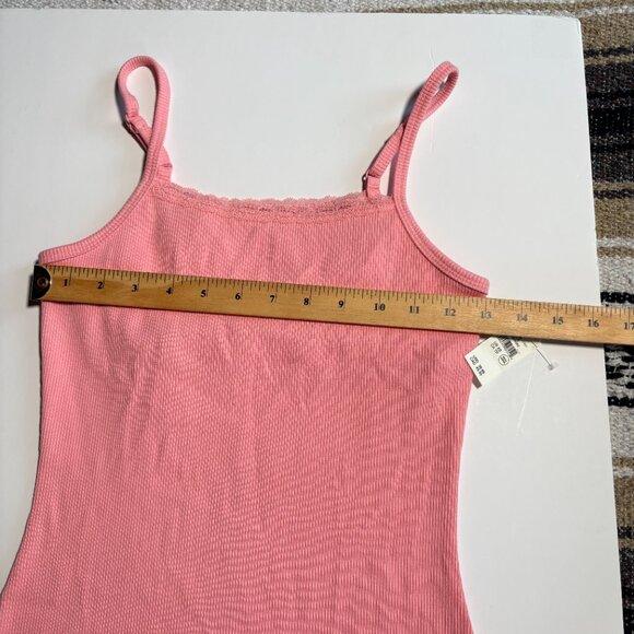 NWT Aerie Light Pink Ribbed Mini Dress With Lace Trim Size Extra Small - Picture 9 of 9